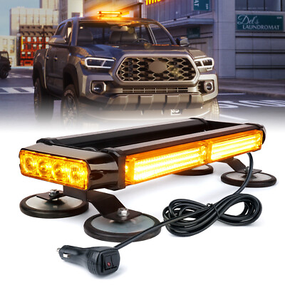 #ad Xprite 14.5quot; Rooftop Strobe Light Bar LED Double Side Emergency Warning Amber
