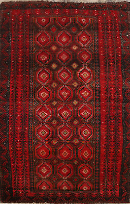 #ad #ad Vintage Tribal Traditional Red Geometric Balouch Hand made Rug Area Carpet 4x6