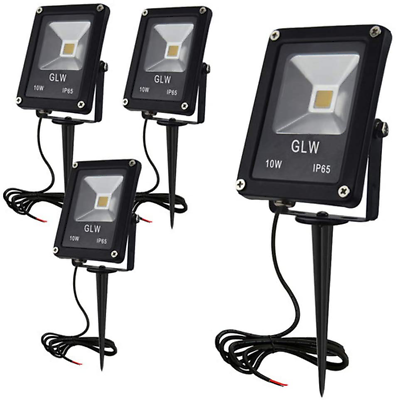 Glw 10W Led Landscape Lights 12V Low Voltage Outdoor Spotlights Warm White 3000K