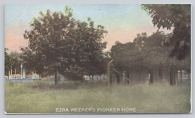 #ad Vtg Post Card Ezra Meeker#x27;s Frontiersman Pioneer Home Puyallup Wash. A490