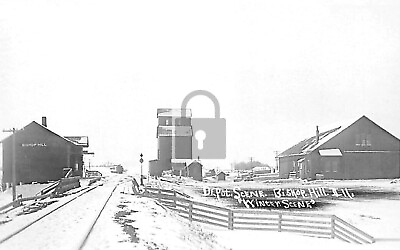#ad #ad Railroad Train Station Depot Bishop Hill Illinois IL Reprint Postcard